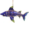 Fantaisie Sway Cloisonné Émail Filigrane Requin Pendentif Ornements Cuivre Ameublement Arbre De Noël Suspendus Décoration Sac Porte-clés Charmes