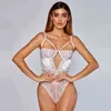 NXY sexy set 2021 Style Women Lace Cross Halter Sexy Sling Jumpsuit For Underwear Transparent Bra Party Black Lingerie Set Bodysuit 1130