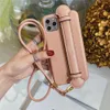 Luxury Brand Handmade Leather Cases for iPhone 15 14 13 12 11 Pro XS Max XR 8 Plus Cover with Strap Fashion Designer Phone Accessory Bag