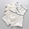 5 pcs / pack meninos underwear cor branca pura boxers curtas adolescente escola calcinha respirável cuecas para crianças roupas de criança 210622