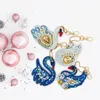 Swan DIY Full Drill Special Shaped Painting Keychain Keyring Gift Women Bag Decoration Pendant Diamond Embroidery