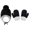 6 färger baby kid vinter varm hatt handskar fast färg tjock sammet beanie virkning söta hattar nyfödda mössa barn barn moderskap 031278818