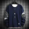 EAEOvni Mężczyźni Patchwork Bluza Bluza Streetwear Drukuj Topy Mężczyzna Hip Huch Harajuku Bluzy Koreański Hoodty Męskie Dorywczo O-Neck Pullover 211014