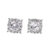 Moissanite Stud Earrings for Women 0.5ct D Color Square S925 Sterling Silver White Gold Plated Diamond Fine Jewelry