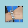 Perles, Strands Bracelets Bijoux Superbe 11-12 mm South Sea Sier Grey Pearl Bracelet 7,5-8 pouces 14K Gold Drop Delivery 2021 Qnimr