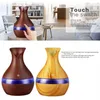 300ml USB Aroma Ultrasonic Air Humidifier Wood Grain with RGB 7colors LED Light Essential Oil Diffuser Electric Mist Maker for Homea27