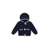 Lawadka Knitted Sweater For Girls Boys Hooded Cardigan Coats Navy Blue Children's Outerwear Bear Cartoon Kids Clothes Winter Y1024