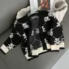2021 Wiosna Jesień Dziewczyny Czarny Niedźwiedź Sweter Ubrania Dzieci Cute Children's Coats Kurtki Odzieżowa Moda Y1024