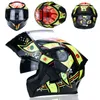 Capacetes de motocicleta O mais recente Dot Flip Capacete Modular Double Lens Double Face Safety Casco Capacete Casque Moto