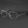 Toptan Satış Çerçevesiz T8200762 Unisex gümüş altın metal çerçeve Gözlük lunettes sürüş gözlükleri C Dekorasyon gözlük çerçeveleri erkekler Kadınlar Kesilmiş üst Lens