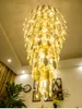 LED Modern Crystal Chandelers Lights Fixture American S-Golden Big Long Luxury Chandelier Home Villa Hotell Trappa Inomhusbelysning Dia40cm-100cm