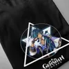 ゲームGenshin Impact Kaeya T Shirt Plus Size o-Neck Cotton TShirt Men Sime Sleeve Y0901
