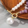 Pendant Necklaces Vintage Baroque Asymmetric Gravel Pearl Chains Necklace 2021 Single Large For Women Fashion Jewelry