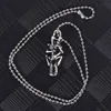 Pendant Necklaces Stainless Steel Double Skull Chain Cross Necklace Men's Fashion Wild Black Jewelry Arrival