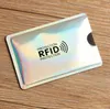 Xiruoer Laser Sliver Aluminium Folie RFID Bank Card Case Anti-Degaussing Kaarthouder Beschermingskaarten Afschermtas NFC Anti-diefstal Kaarthouder Dunne voor Portemonnee 1000PCS