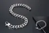 8mm Men039s Bracelets Stainless Steel Curb Cuban Link Chain Silver Color White Gold Bracelet Men Women Jewelry Gift 1721cm HB36752417