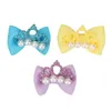 Dog Apparel 50 X Pet Hair Bows Rubber Bands Crown Pearl Puppy Accessories Supplies Small Headwear