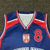 Nikivip Throwback Peja Stojakovic #8 Serbie Jugoslavija pays jersey imprimé PERSONNALISÉ n'importe quel numéro de nom 4XL 5xl 6XL jersey