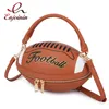 Веселая сумка через плечо в футбольном стиле для женщин Сумка через плечо в стиле регби Кошельки и сумки для девочек Модная дизайнерская сумка Q0709