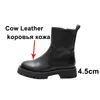 Short Boots Women Shoes Genuine Leather Platform Mid Heel Ankle Chunky Heels Zipper Female Autumn Winter 40 210517