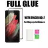 3D Curved Full Glue Tempered Glass Phone Screen Protector For Samsung Galaxy S21 S20 Note20 Ultra S10 S9 S8 Note10 Plus Note9 Note8 with Fingerprint unlock hole