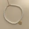 Rétro fille palais creux amour croix pendentif perle collier chocker clavicule chaîne colliers bijoux pour femmes perles