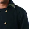 النمط البريطاني الذهب التطريز peacoat الرجال مزدوجة الصدر رجل طويل الصوف خندق معطف الشتاء العلامة التجارية السوداء معطف سترة واقية 2xl 210522