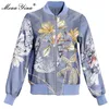 High Quality Fashion Designer Jacket jacket Autumn Women Floral Jacquard Beading Vintage Elegant 210524