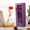 Coronas de flores decorativas Día de San Valentín Regalo creativo Chapado en aluminio de 24 quilates Oro rosa Dura para siempre Amor Decoración de bodas Amante Iluminación Rosas