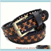 Belts & Aessories Aessoriesdual Color Vintage Handmade Braided Hollow Casual Men Women Fashion Luxury Designer Belt Pin Buckle 110Cm Drop De