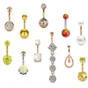 Zirconic Body Piercing Jewels Belly Bars With Gems Acrylic Navel Rings For Man and Woman