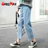 Tataria Boyfriend Jeans for Women High Waist Casual Loose Denim Harem Pants Female Ankle-length Wide Leg 210428