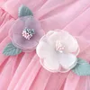 Bear Leader Kids Girls Spring Costumes New Fashion Baby Girl Flowers Appliques Dress Children Wedding Floral Princess Vestidos G1129