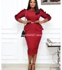 Casual Dresses 2021 Autumn Ruffle Bodycon Christmas Dress Women Sexy Club Clothes African For Elegant Plus Size Party Robe Femme2840