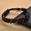 Pärlsträngar charm pärlor armband för män kvinnor tiger ögon lava naturliga sten armband manliga kvinnliga tibetanska buddha smycken gåva inte22