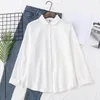 HSA Koszulki Plaid Kobiety Z Długim Rękawem Sertigan Vintage Top White Whited Shirt Piękna bluzka Cute Button Up Oversize 210430