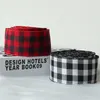 Rosso Nero Bianco Plaid Nastro di tela Decorazione natalizia Fiocchi floreali Albero di Natale Confezioni regalo Nastri Artigianato Baby Shower Ghirlanda Decorazioni per feste TH0106