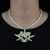 Hip Hop Naszyjnik Micro Pave 5A CZ Podwójna Warstwa Dziecko List Iced Out Bling Rock Punk Men Boy Cool Biżuteria Chokers