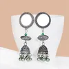 Clássico Vintage Mulheres Longa Rodada Dangle Brincos Oorbellen Prata Cor Bells Bohemia Beads Wedding Brinco Ganchos