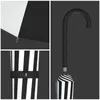 Yaratıcı tasarım siyah ve beyaz çizgili golf şemsiye uzun saplı düz pagoda şemsiye DH2031