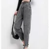 Mode femmes automne Chic bureau dame Denim pantalon jean Vintage taille haute ample avec gris bleu 10736 210518