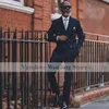 Dostosowane Męskie Tuxedos Custom Made Slim Fit Podwójne Piersie Ślub Best Man Spodnia Garnitury Płaszcz Blazer 2 Sztuk (Kurtka + Spodnie)