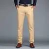 Pomint мужские брюки прямые свободные повседневные брюки большого размера хлопок мода деловой костюм зеленый коричневый серый 210715