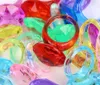 Rings Clear Plastic Fashion Jewelry Acrylic Jewelry Play Ring Round Huge Diamond Shape Colorful Princess Pretend Colored Treasure hunt Props Party Gift for Mom