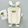 IYEAL 3D królika uszy z kapturem baby pajacyki zima zagęścić chłopcy kostium dziewczyny ciepłe niemowlę snowuit kid jumpsuit dzieci odzież wierzchnia 211118