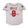 Cosido personalizado Albert Belle 1995 Serie mundial Gray Road Jersey agregar número de nombre Jersey de béisbol