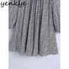 Spring Women Vintage Floral Print Shirt Dress Female Long Sleeve Pleated Casual Loose Plus Size Short Vestido 210430