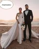 2021 Ivory Saudi Arabic Bridal Gowns Mermaid Backless Wedding Dresses Sexy One Shoulder Sequins Long Train Robe De Mariee