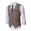 Hommes gilets 2022 Vintage hommes couleur unie boutons costume gilet mince affaires mariage garçons d'honneur gilet Stra22