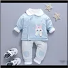 Baby Kids Maternity Drop Delivery 2021 Winter Born For Girls Baby Girl Boys Outfit Cotton Jacket Childrens Clothing Sets Of Sports Clothes A6